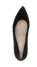 Load image into Gallery viewer, Gabor Pointed Toe Black Suede Court Shoe 3014.01 001