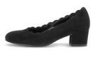 Gabor Black Suede Block Heel Shoe 3006.01 001