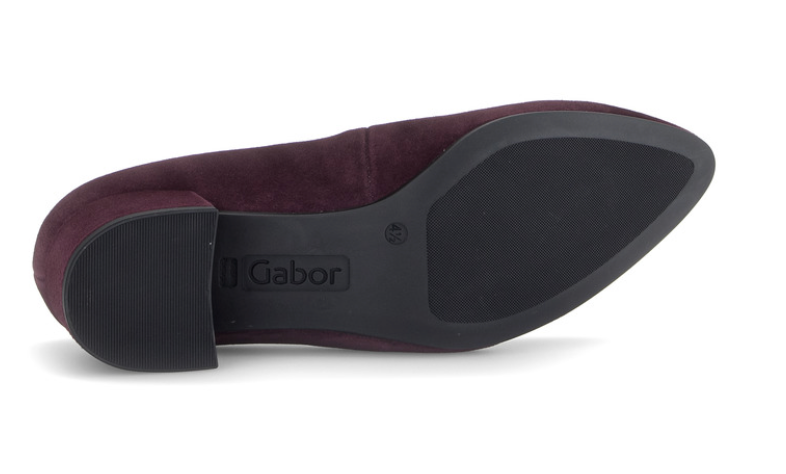 Gabor Mulberry Burgundy Suede Block Heel Shoe 3015.02 005