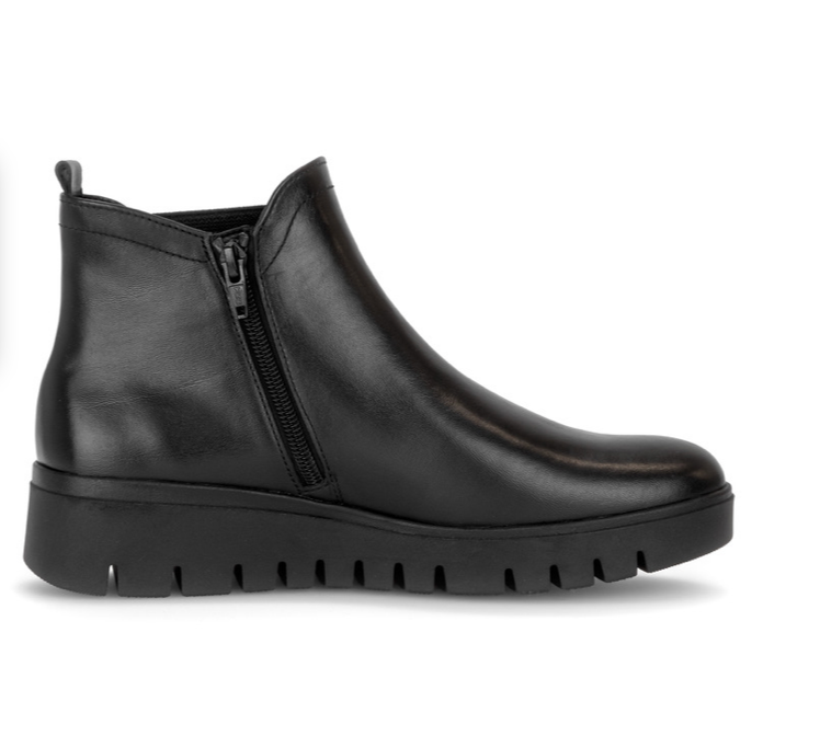 Gabor H Fit Black Wedge Boots 8015.01 003