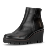 Load image into Gallery viewer, Gabor Black Leather Wedge Boots 8045.01 004