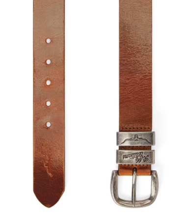 RM Williams | Drover 1.5 inch Belt in Mid Brown with Silver Buckle | BSF5WDA