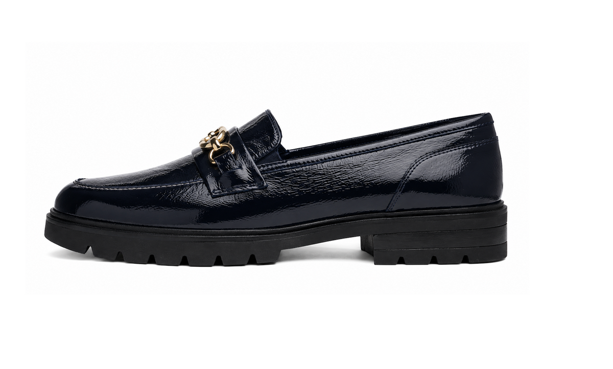 Ara Navy Patent Leather Loafer 12-11219-14