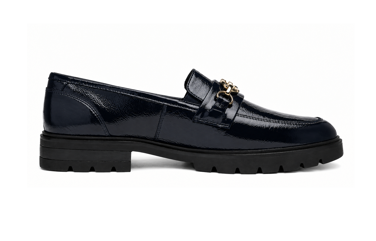 Ara Navy Patent Leather Loafer 12-11219-14