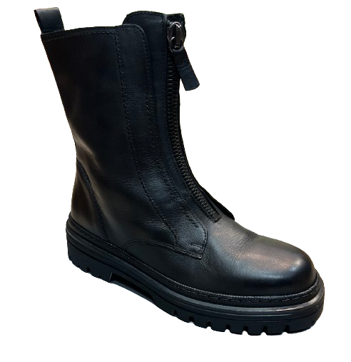 Gabor 31.727 | Front Zip Leather Boots in Black