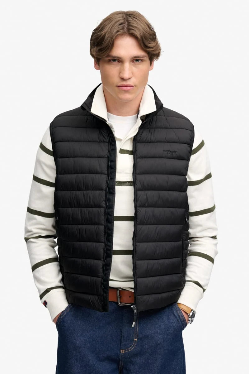Superdry Black Gilet M5012516A 02a
