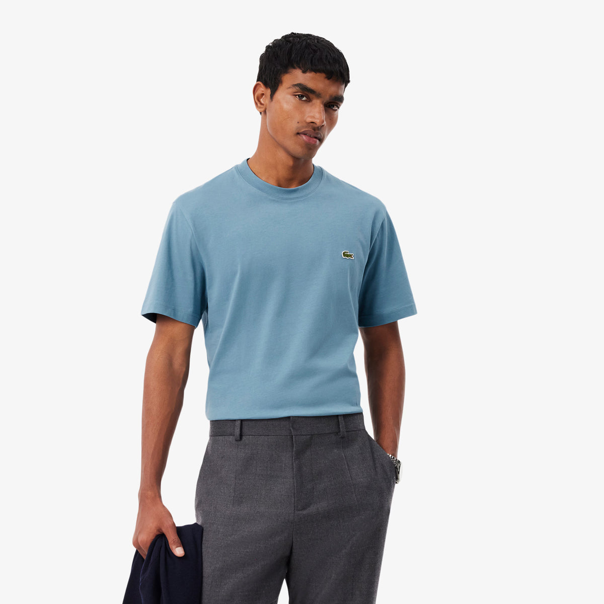 Lacoste Grayish Blue Cotton Tee TH7318 3KE