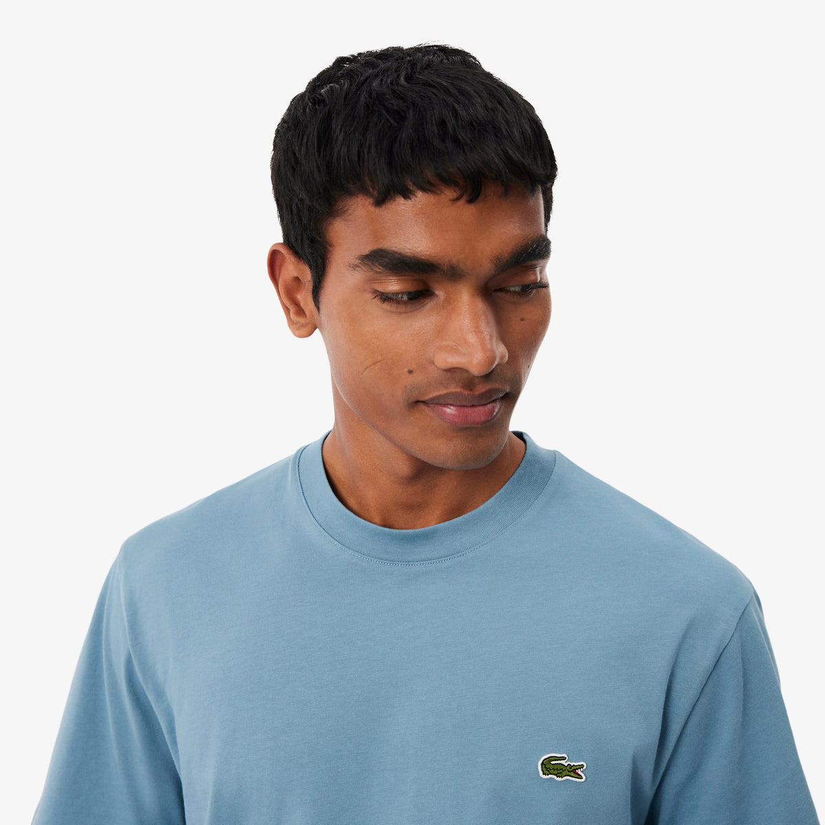 Lacoste Grayish Blue Cotton Tee TH7318 3KE