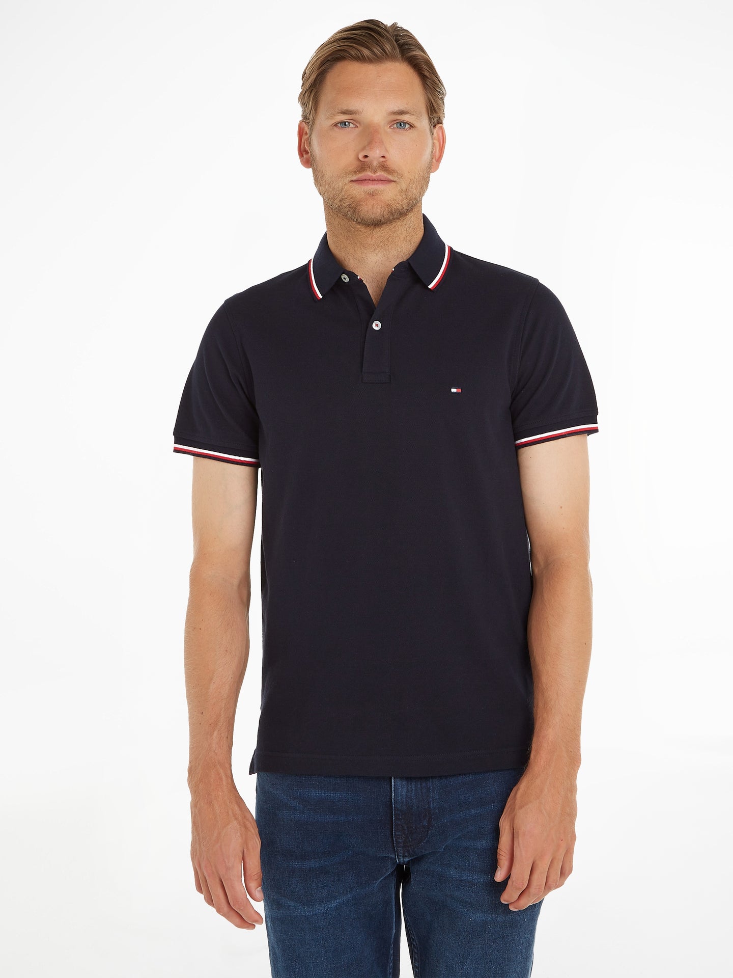 Tommy Hilfiger mw0mw13080 dw5 | Slim Fit Tipped Polo in Navy