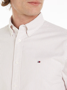 Tommy Hilfiger | Regular Fit Oxford Stripe Shirt in Khaki | MW0MW36238 0C8