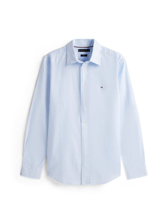 Tommy Hilfiger | Poplin Regular Fit Micro Print Shirt in Blue Spell | mw0mw40455 0GY