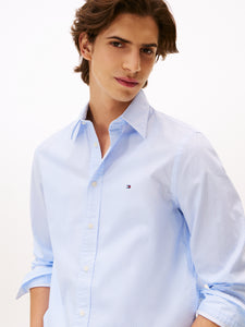 Tommy Hilfiger | Poplin Regular Fit Micro Print Shirt in Blue Spell | mw0mw40455 0GY