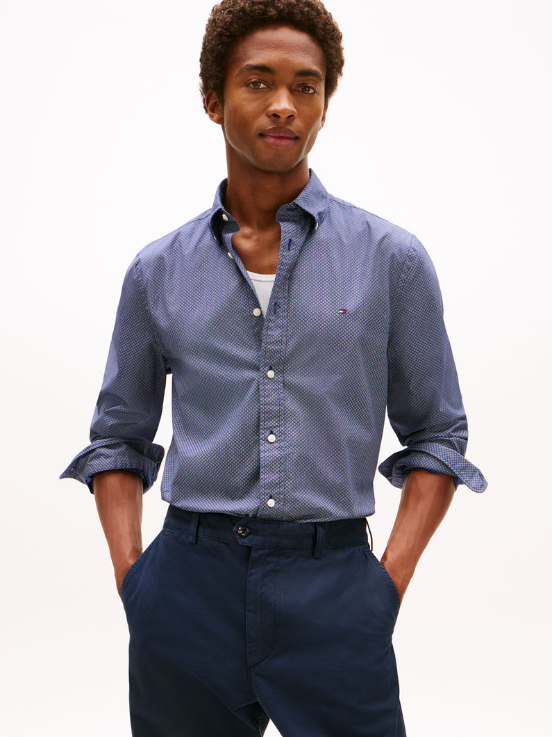 Tommy Hilfiger Navy Print Shirt mw0mw40455 0GZ