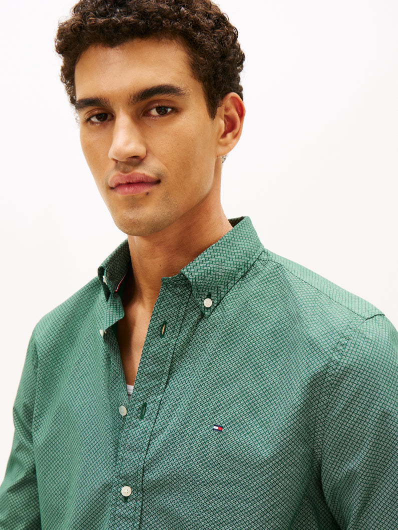 Tommy Hilfiger Green Print Shirt mw0mw40455 0h9