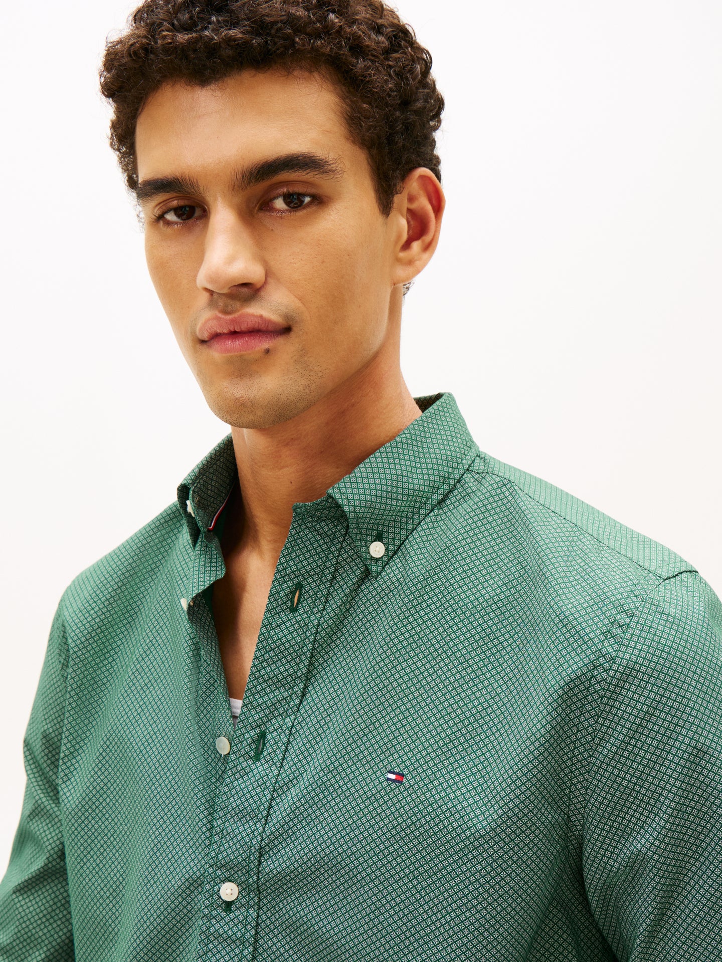 Tommy Hilfiger Green Print Shirt mw0mw40455 0h9