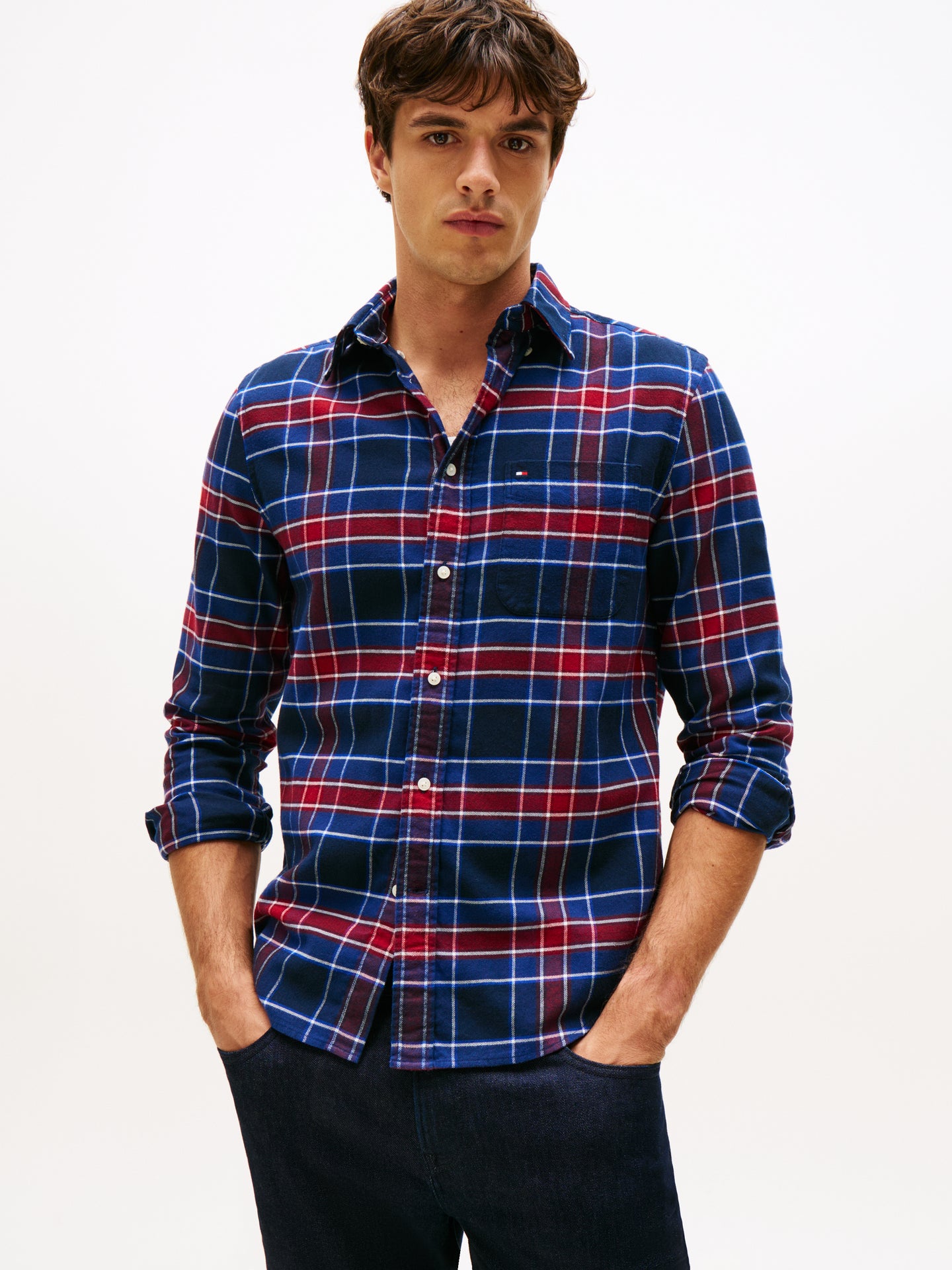 Tommy Hilfiger Navy Red Shirt mw0mw40473 oms