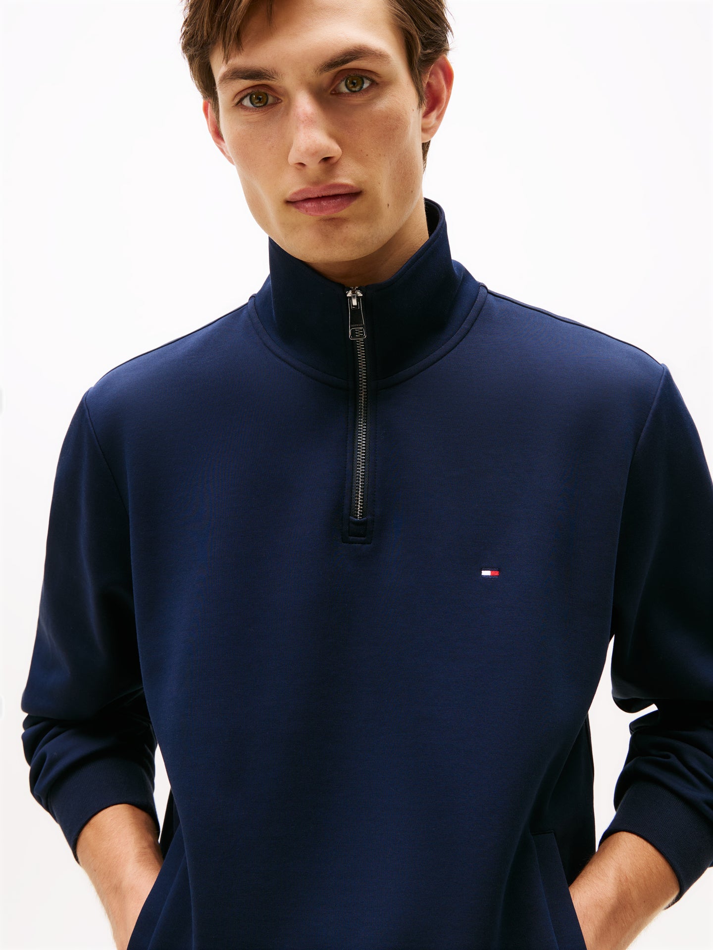 Tommy Hilfiger Navy 1/2 Zip Sweat mw0mw36510 dw5