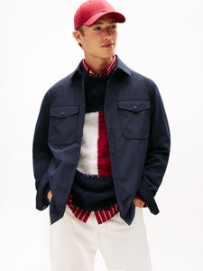 Tommy Hilfiger | Intechno Mix Media Overshirt in Navy | mw0mw40059 dw5