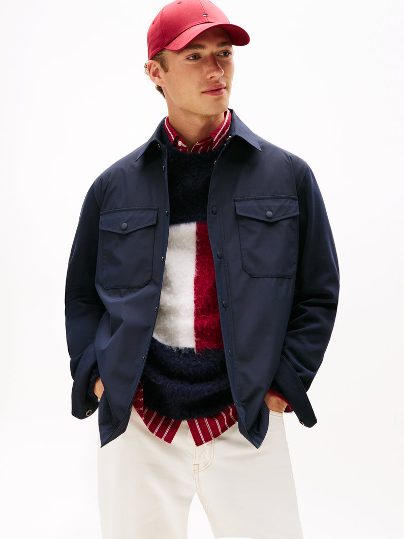 Tommy Hilfiger | Intechno Mix Media Overshirt in Navy | mw0mw40059 dw5