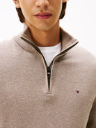 Tommy Hilfiger Taupe Zip Knit mw0mw28049 h13