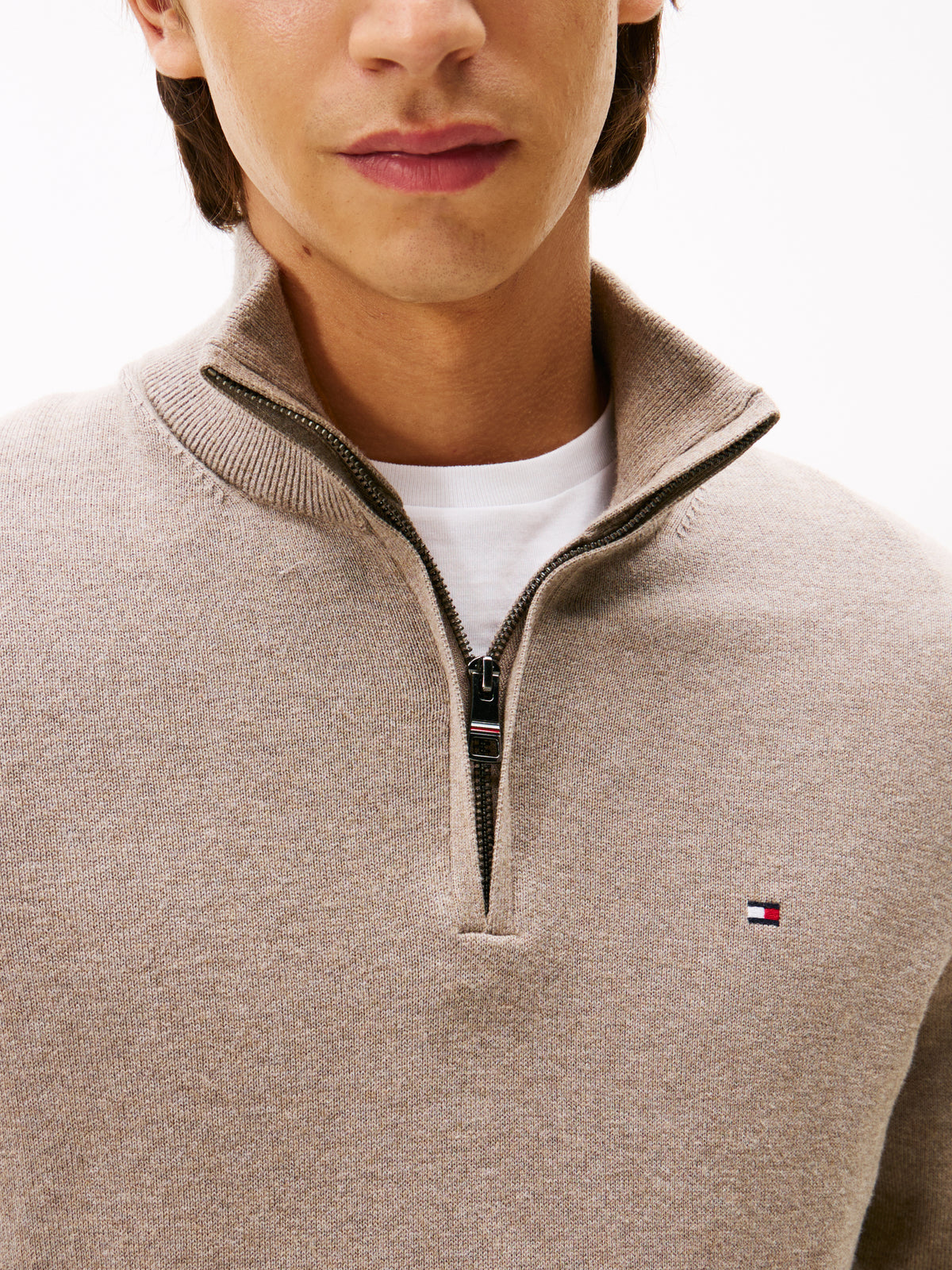 Tommy Hilfiger Taupe Zip Knit mw0mw28049 h13