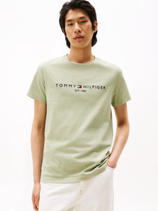 Tommy Hilfiger | Slim Fit Logo Tee in Sage Green | mw0mw11797 L9a