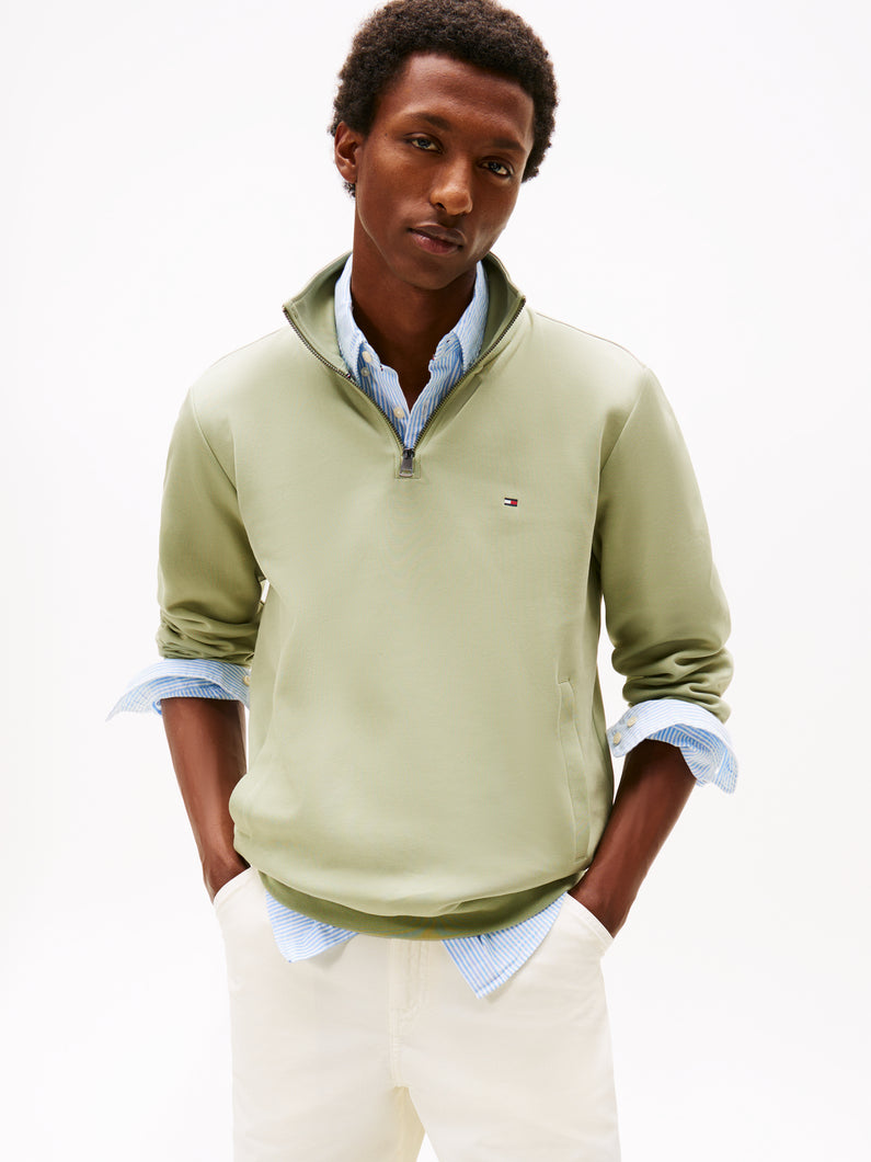 Tommy Hilfiger Sage Green 1/2 Zip Sweat mw0mw36510 L9a