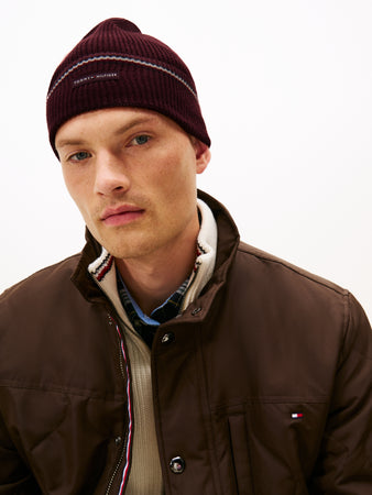Tommy Hilfiger Beanie in Burgundy am0am13587 xih
