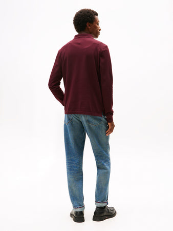 Tommy Hilfiger Long Sleeve Polo in Burgundy mw0mw20183 xih