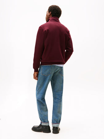 Tommy Hilfiger Burgundy 1/2 Zip Sweat mw0mw36510 xih
