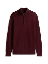 Load image into Gallery viewer, Tommy Hilfiger Burgundy 1/2 Zip Knit mw0mw37331 xih