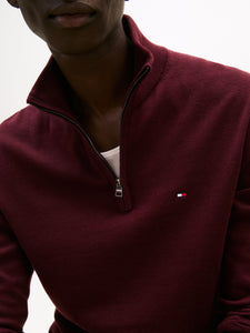 Tommy Hilfiger Burgundy 1/2 Zip Knit mw0mw37331 xih