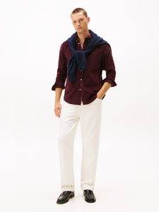 Tommy Hilfiger Burgundy Cord Shirt mw0mw40486 xih