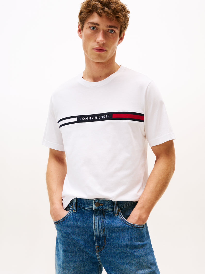 Tommy Hilfiger | Chest Insert Tee in White | mw0mw36498 YBR