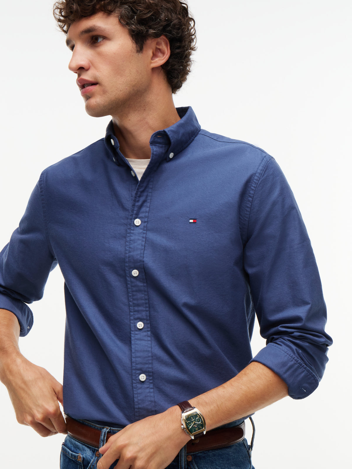 Tommy Hilfiger Sea Blue Oxford Shirt MW0MW35774 0GY
