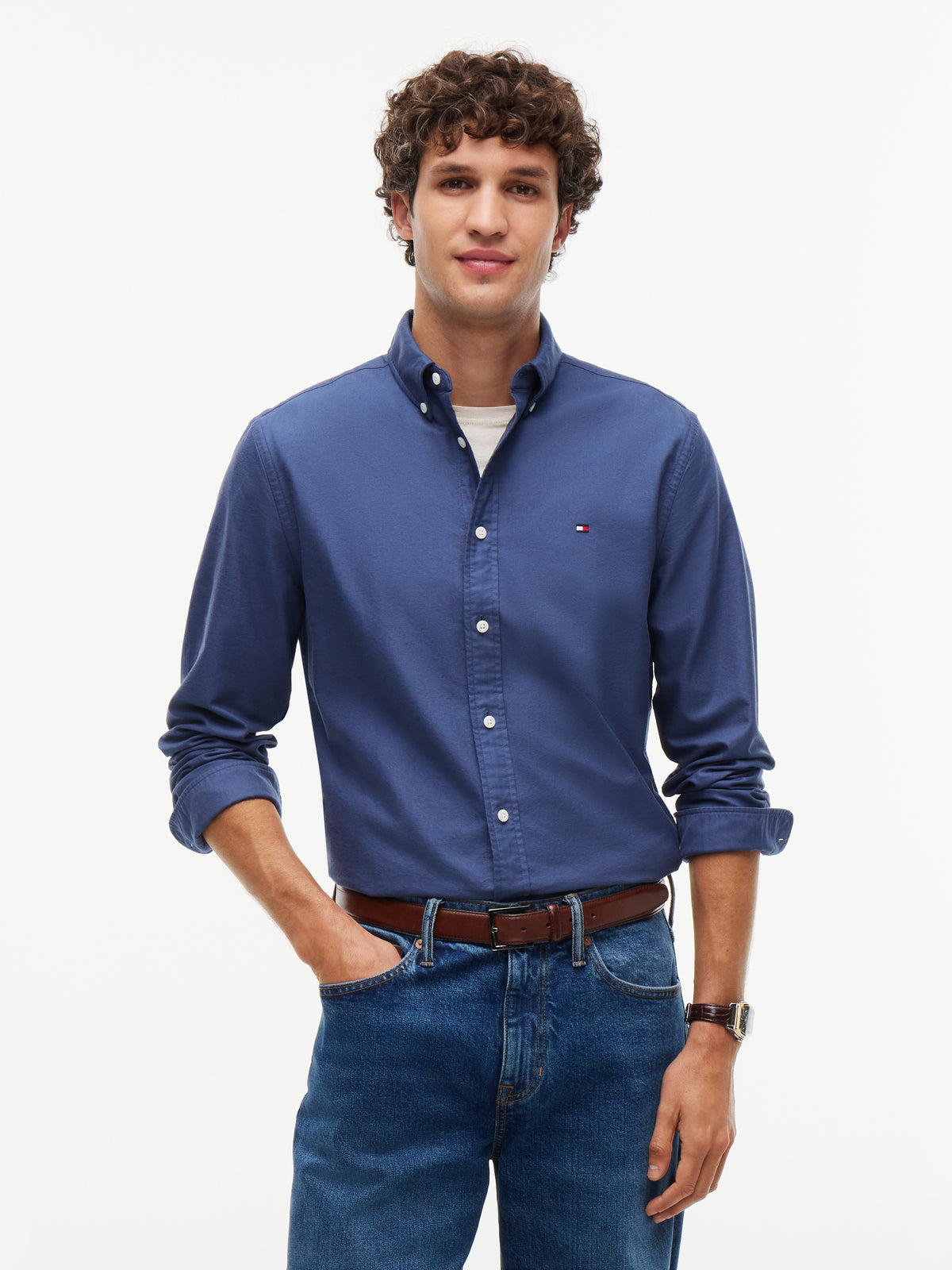 Tommy Hilfiger Sea Blue Oxford Shirt MW0MW35774 0GY