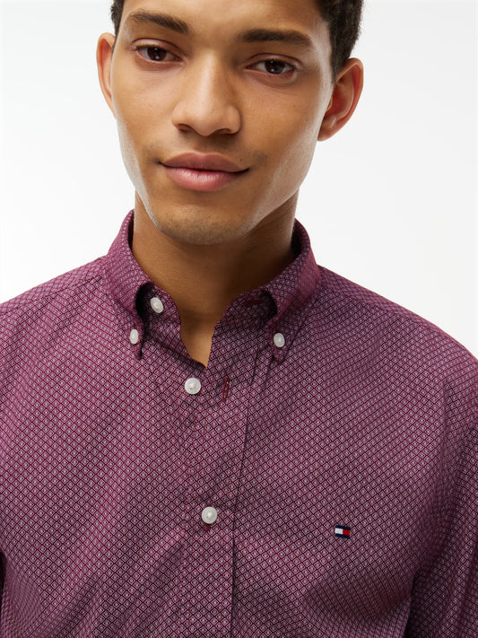 Tommy Hilfiger Burgundy Print Shirt MW0MN44580 0KP