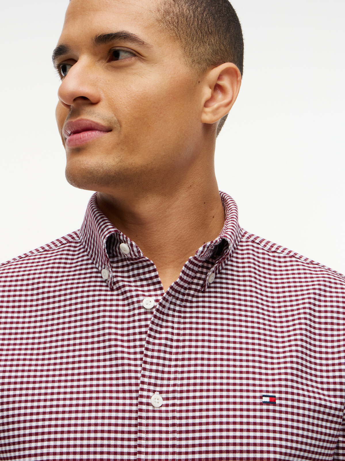 Tommy Hilfiger Burgundy Gingham Shirt MW0MW36395 0QJ