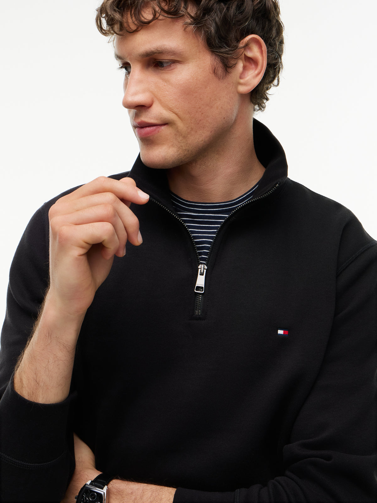 Tommy Hilfiger Black Zip Sweat MW0MW37233 bds