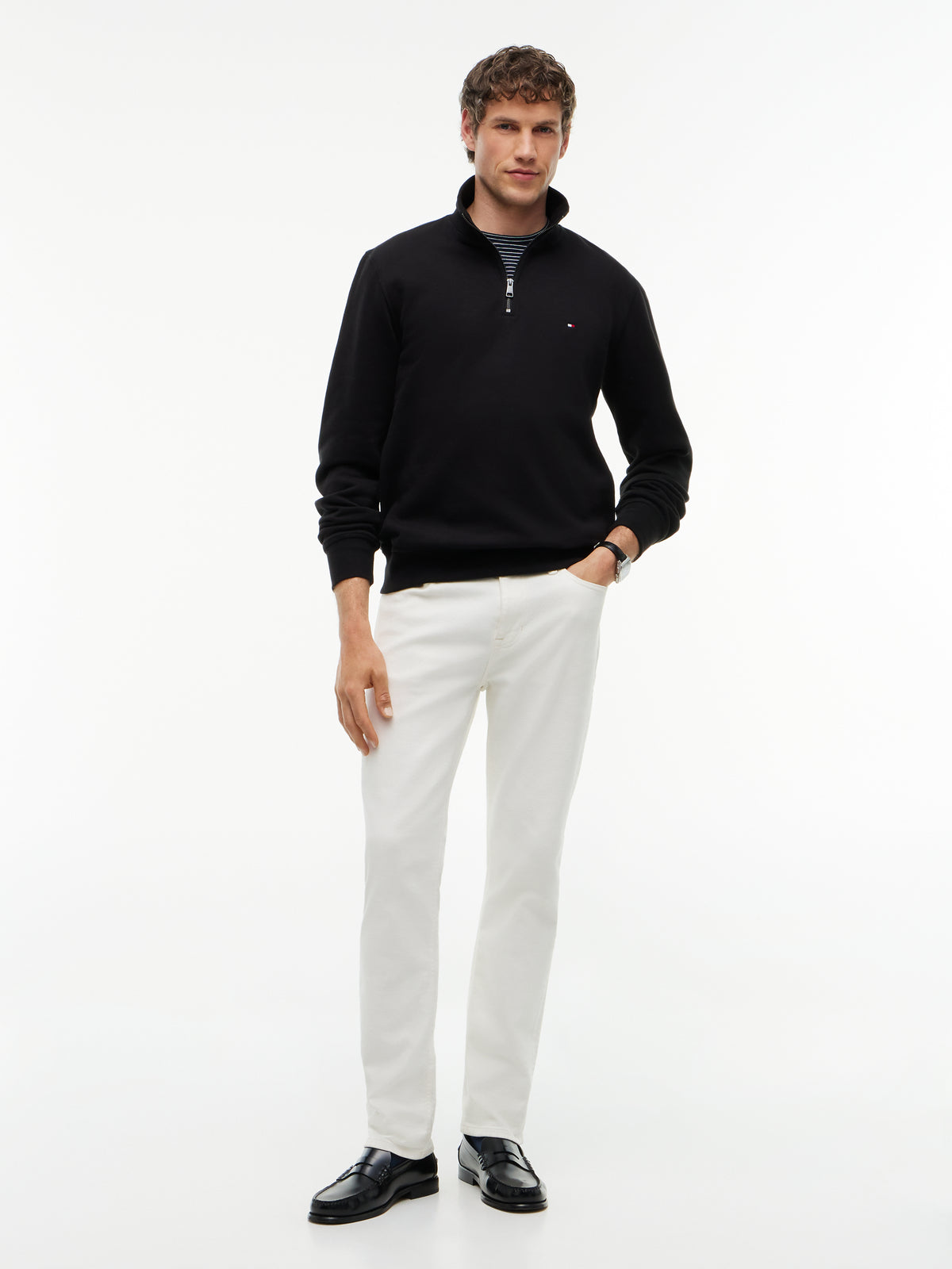 Tommy Hilfiger Black Zip Sweat MW0MW37233 bds
