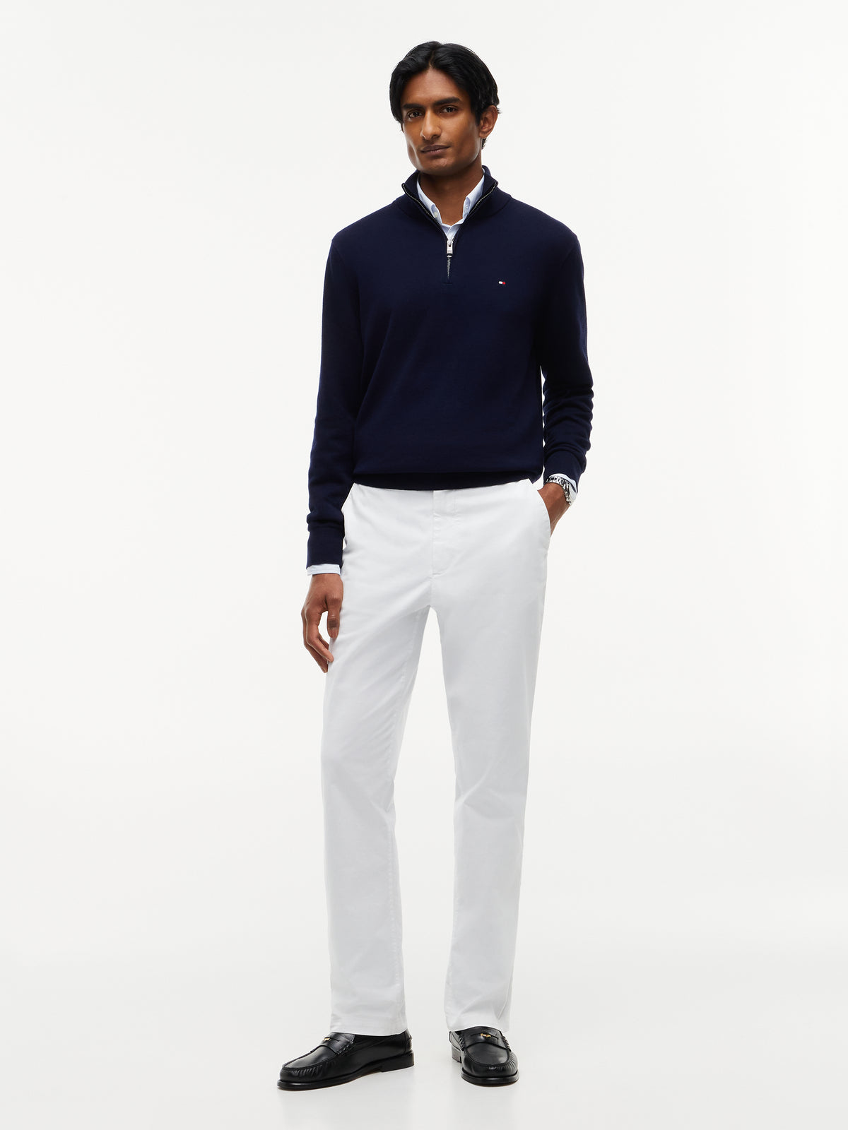 Tommy Hilfiger Navy Zip Jumper MW0MW28049 dw5