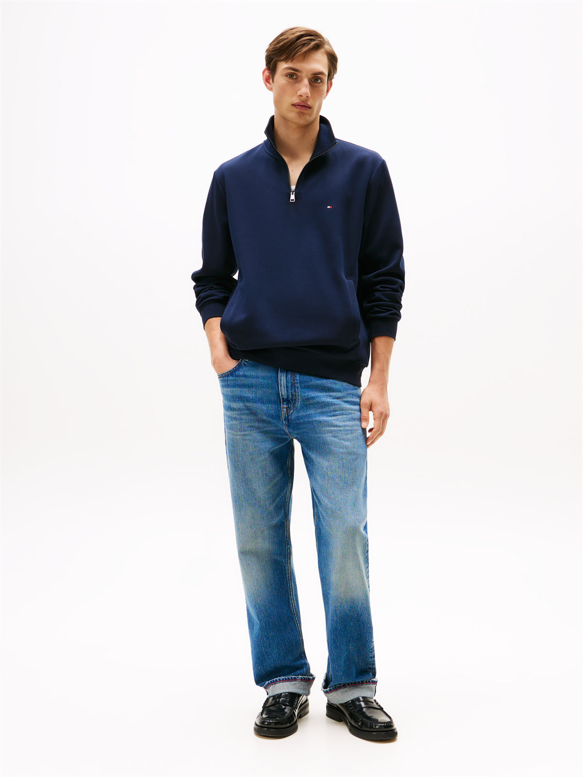 Tommy Hilfiger Navy Zip Sweat MW0MW36510 dw5
