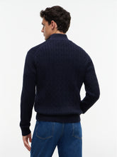 Load image into Gallery viewer, Tommy Hilfiger Navy Cable Zip Knit MW0MW36532 dw5