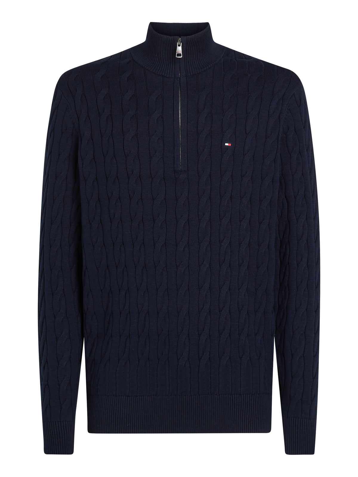 Tommy Hilfiger Navy Cable Zip Knit MW0MW36532 dw5