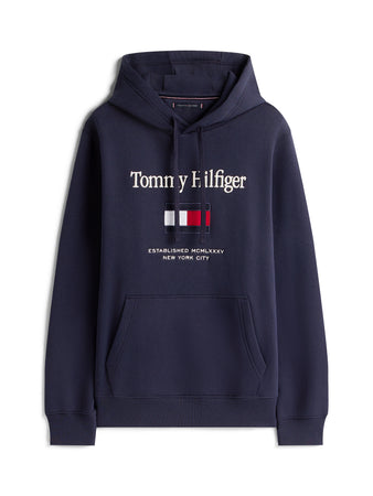Tommy Hilfiger Navy Flag Hoodie MW0MW42735 dw5