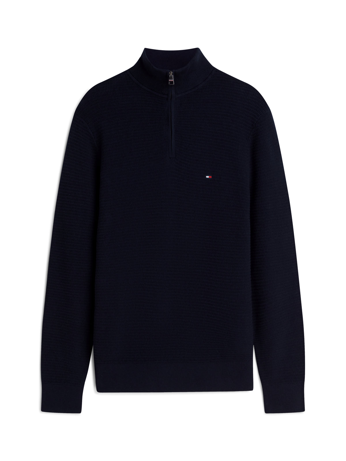 Tommy Hilfiger Navy Structure Zip Knit MW0MW44760 dw5