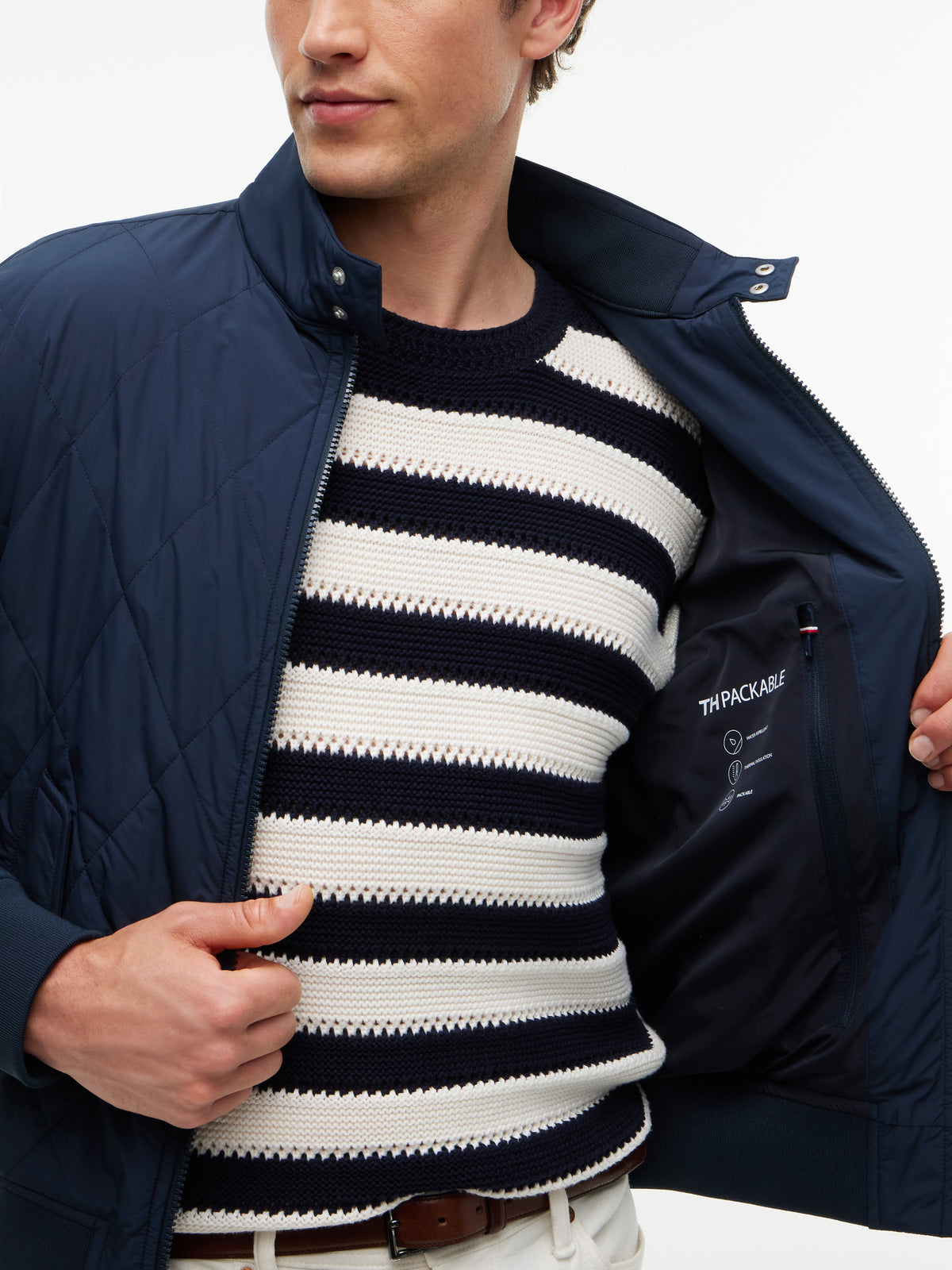 Tommy Hilfiger Navy Quilted Jacket MW0MW44766 dw5