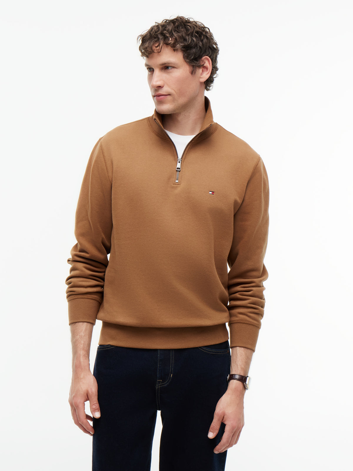 Tommy Hilfiger Beige Zip Sweat MW0MW37233 GVH