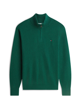 Tommy Hilfiger Green Zip Jumper MW0MW28049 mq7