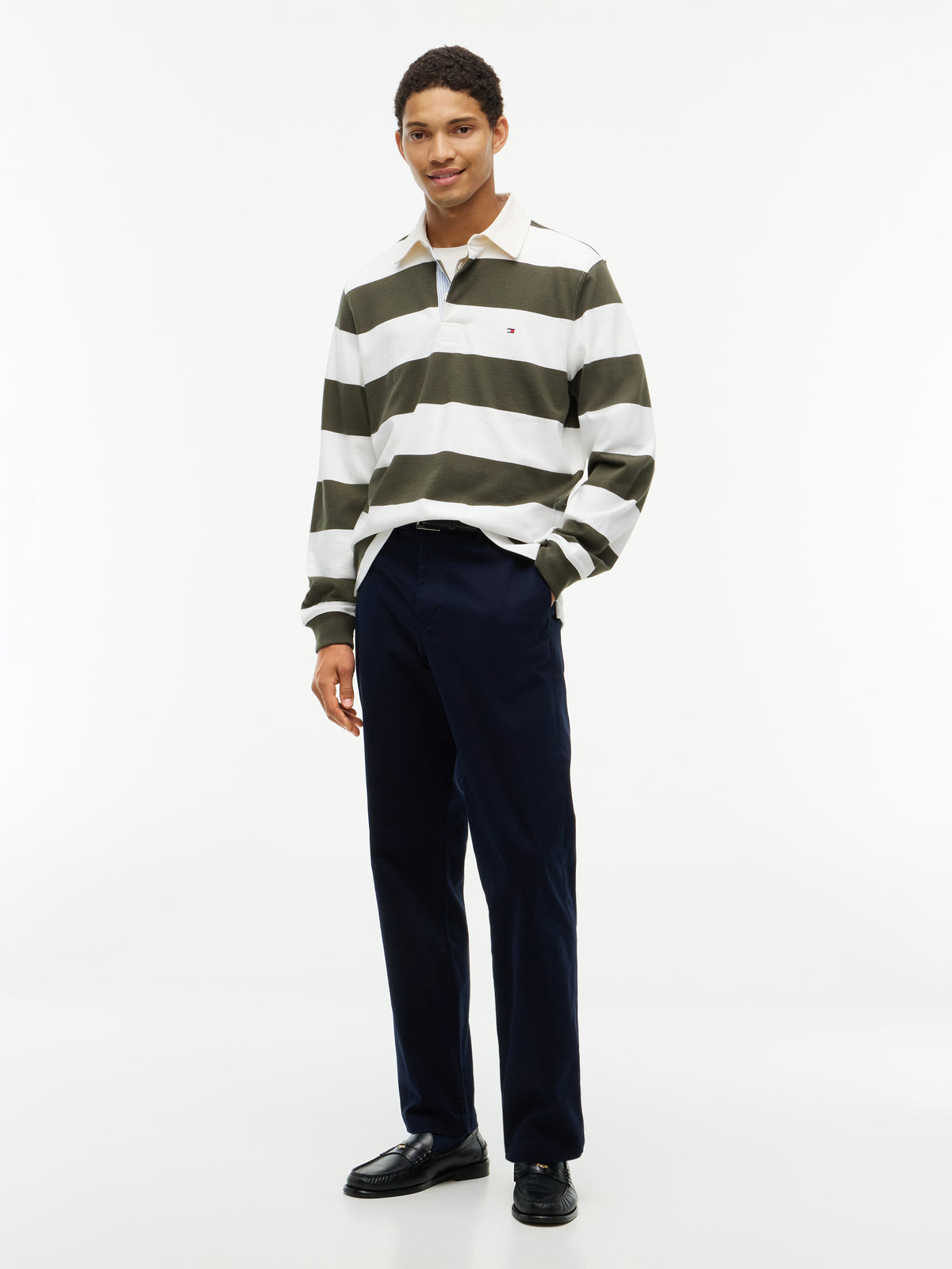 Tommy Hilfiger Green Stripe Rugby MW0MW45692 mt1